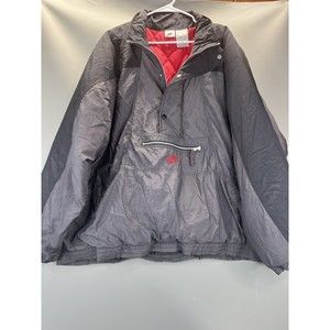 Nike White Tag Center Swoosh 1/2 Zip Black Gray Pullover Jacket Mens Sz XL 90s